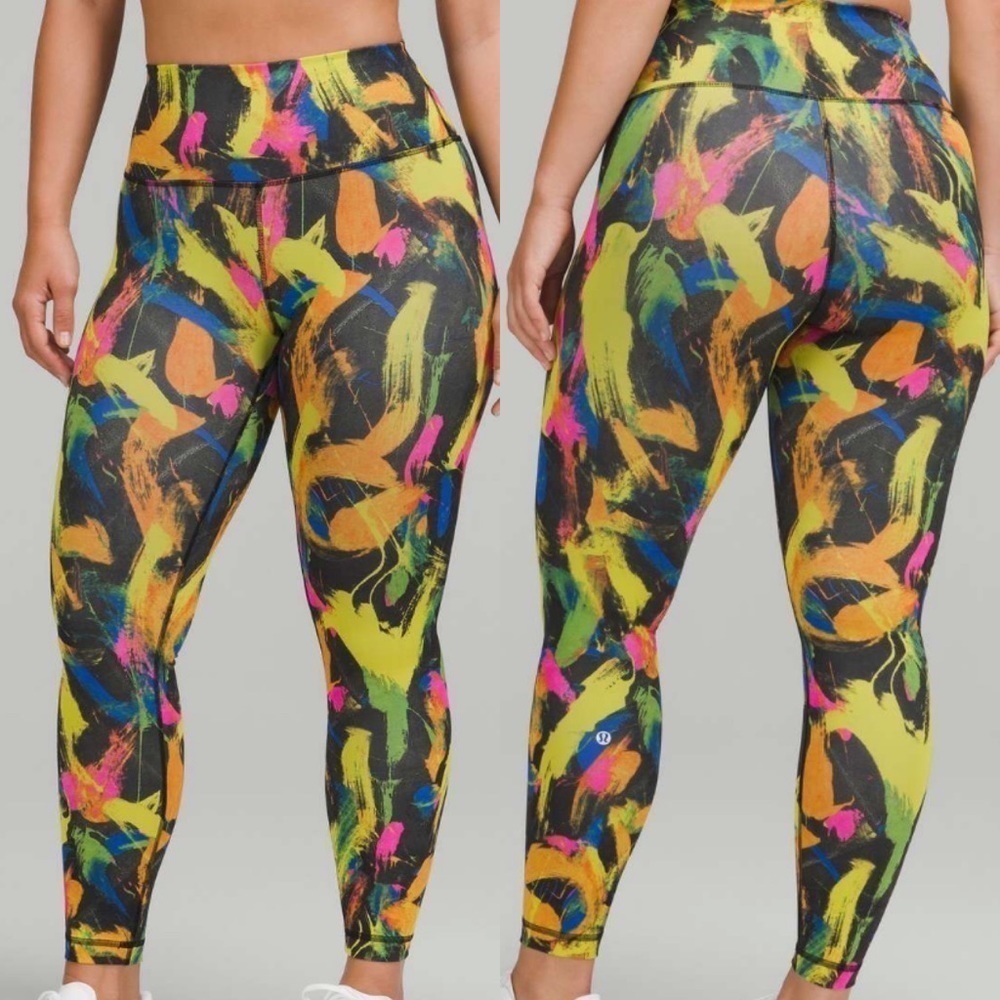 Lululemon Wunder Train Contour High-Rise Tight 25" Undertone Black Multi 6 P175